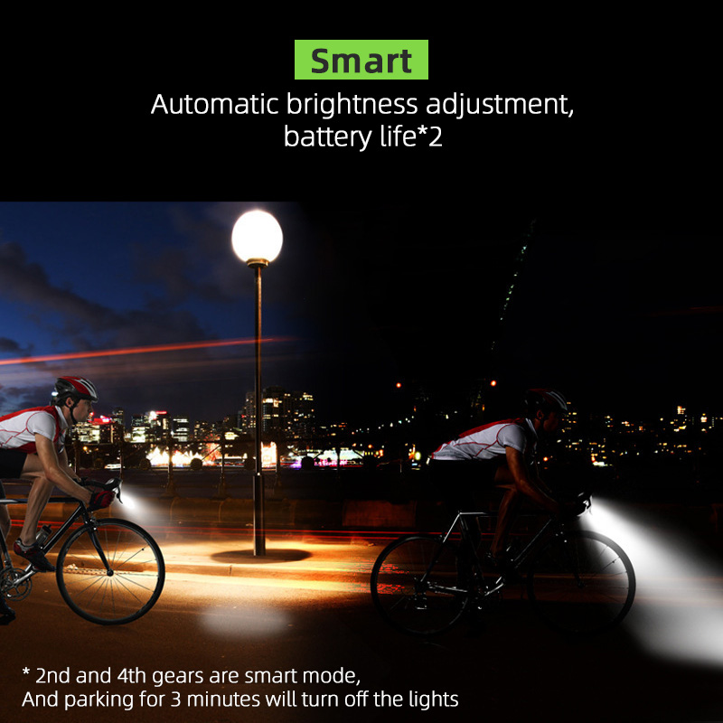 4000mAh Induction Bicycle Front Light Set USB Rechargeable Smart Headlight With Horn 800 Lumen LED Bike Lamp Cycling FlashLight